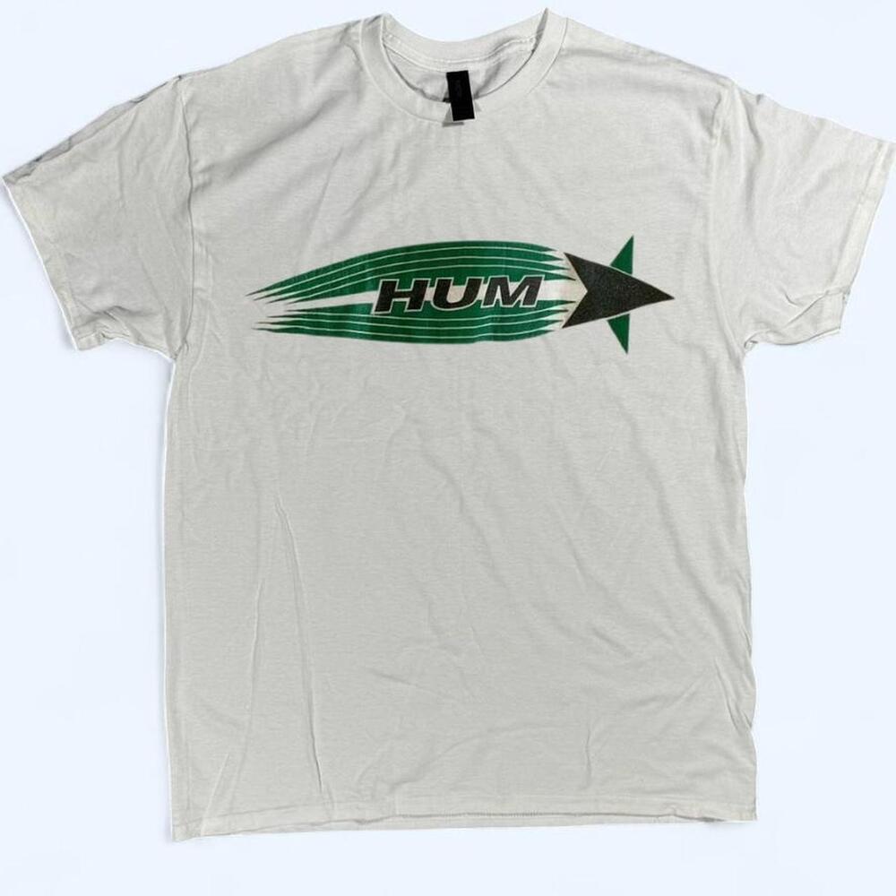 White Hum Graphic Tee With Green Accents